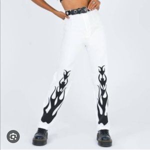 White flame pants